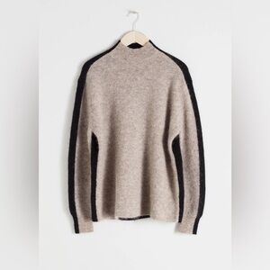 & Other Stories Beige and Black Turtleneck Sweater
